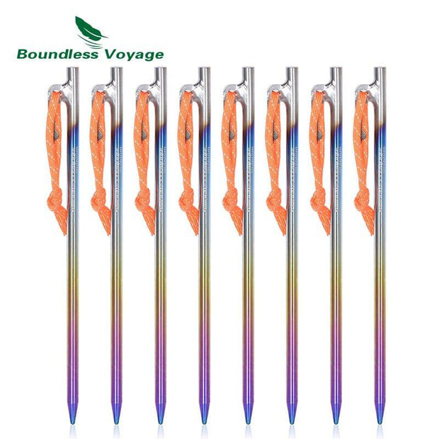 Boundless Voyage 20 24 30 35 40 CM Heavy Duty Titanium Alloy Camping Tent Stakes Peg for Outdoor Trip Hiking Gardening Ti1564C - The Gear Guy