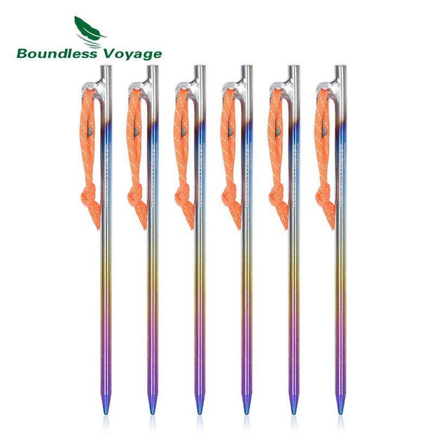 Boundless Voyage 20 24 30 35 40 CM Heavy Duty Titanium Alloy Camping Tent Stakes Peg for Outdoor Trip Hiking Gardening Ti1564C - The Gear Guy