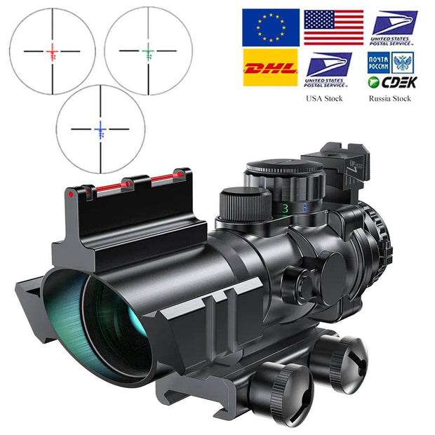 4x32 Acog Riflescope 20mm Dovetail Reflex Optics Scope Tactical Sight For Hunting Gun Rifle Airsoft Sniper Magnifier - The Gear Guy