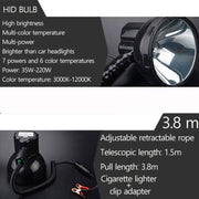 Bright Protable HID spotlight 220W xenon search light hunting 12V searchlight 35w,55w,65w,75w,100w,160w - The Gear Guy
