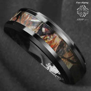 Black Men's Tungsten ring Red Forest Camouflage Camo Hunting Band Ring Size 6-13 Free Shipping - The Gear Guy