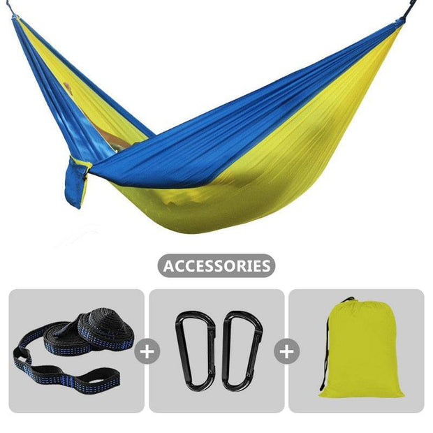 Portable Parachute Hammock 260x140cm 24 Color 2 People Camping Survival Outdoor Indoor Hammock for Backyard Patio Hiking Travel - The Gear Guy