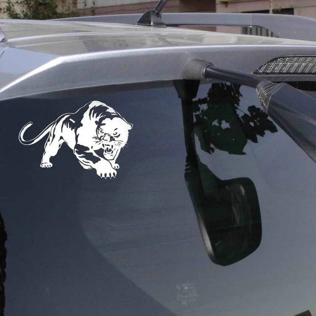 19.5*13.6CM Fiery Wild Panther Hunting Car Body Decal Car Stickers Motorcycle Decorations Black/Silver C9-2149 - The Gear Guy