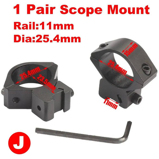 2PCS 25.4mm / 30mm Hunting Riflescope Mount Ring 11MM Dovetail  / 20MM Picatinny Rail High Or Low Air Gun Rifle Scope Mounts - The Gear Guy