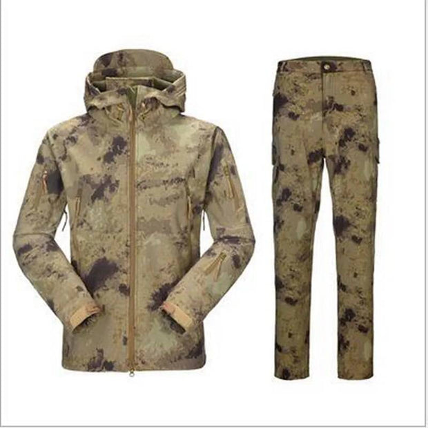 Men Outdoor Sport TAD Gear Soft Shell Camouflage Tactical Jacket Set Army Waterproof Hunting Clothes Coat Military Jacket Pants - The Gear Guy