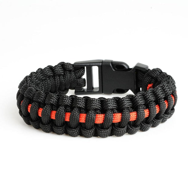Keisha Lena Outdoor Travel Camping Thin Blue Line Black Braided Cobra Weave Plastic Buckle Paracord Survival Bracelet Police - The Gear Guy