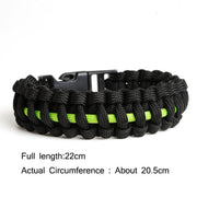 Keisha Lena Outdoor Travel Camping Thin Blue Line Black Braided Cobra Weave Plastic Buckle Paracord Survival Bracelet Police - The Gear Guy