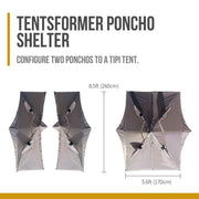 Onetigris Multiuse Raincoat Configurable Outdoor Tent TENTSFORMER Poncho Shelter 1500mm Waterproof 3 Season Single Tent - The Gear Guy