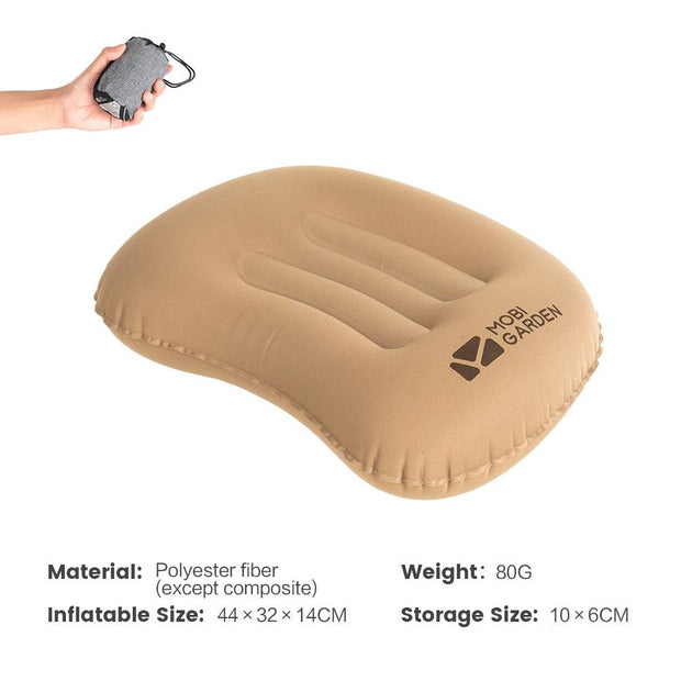 MOBI GARDEN Camping Air Inflatable Pillow Portable Neck Lightweight Travel Pillowcase Comfortable - The Gear Guy