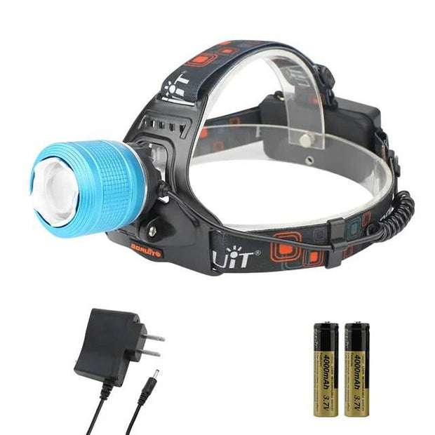 BORUIT RJ-2800 LED 2000LM Headlight 3 Modes Zoom Headlamp Use 18650 Battery Head Torch Waterproof Camping Hunting Lantern - The Gear Guy