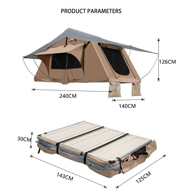 3-4 Person Large Capacity 1 Bedroom Outdoor Tent for Truck SUV Tent Pick Up Cars Roof Road Trip Travel Portable Tents - The Gear Guy