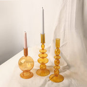 Nordic Home Colored Retro Glass Candle Holders - The Gear Guy