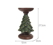 Resin Wooden Christmas Tree Candle Holder Base Figurine Christmas Decorations Candlestick Craft Home Living Room Decor - The Gear Guy