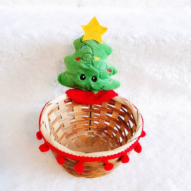 Christmas Decoration Home Storage Basket Santa Snowman Elk Candy Basket - The Gear Guy