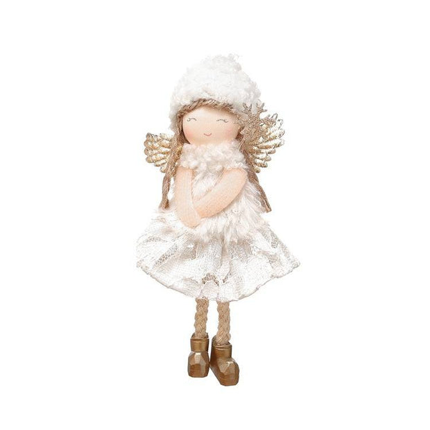 Christmas Lace Angel Doll Christmas Tree Small Pendant Lift Snowflake Girl Christmas Show Window Decorations Accessories - The Gear Guy