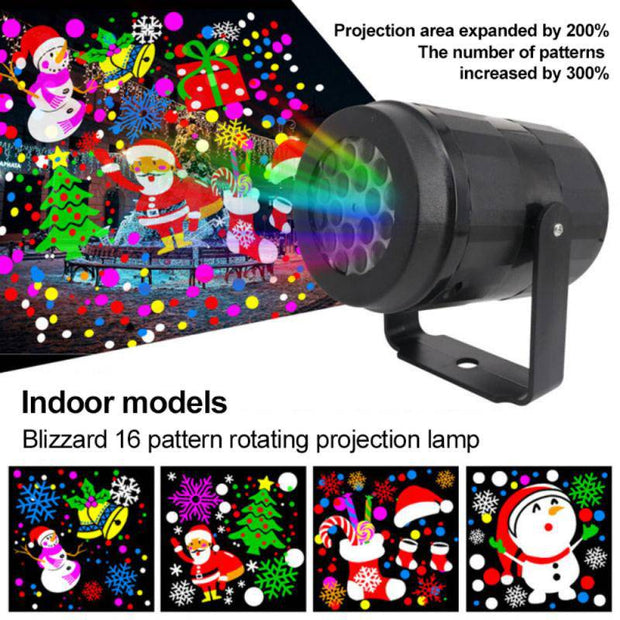 2023 Christmas Party Lights Snowflake Projector Light Led Stage Light Rotating Xmas Pattern Outdoor Holiday Lighting Garden Christmas  Decor - The Gear Guy