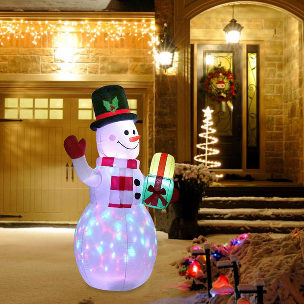 Christmas LED Lights Glowing Santa Tree Snowman Inflatable Doll Outdoor Yard Garden Decor - The Gear Guy