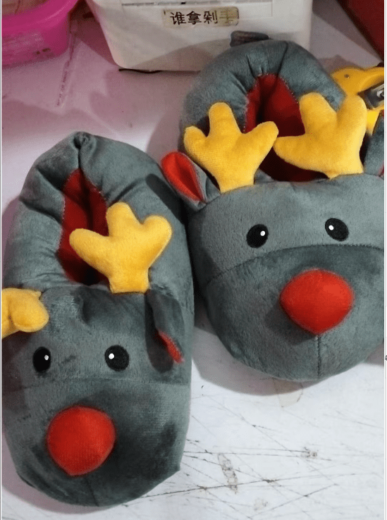 Christmas Shoes Cute Elk Home Slippers - The Gear Guy