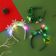 IPC Christmas Hair Band Glowing Headband Xmas Tree Snowflake Hair Band Deer Horn Light Flashing Headwear Merry Christmas Gift - The Gear Guy
