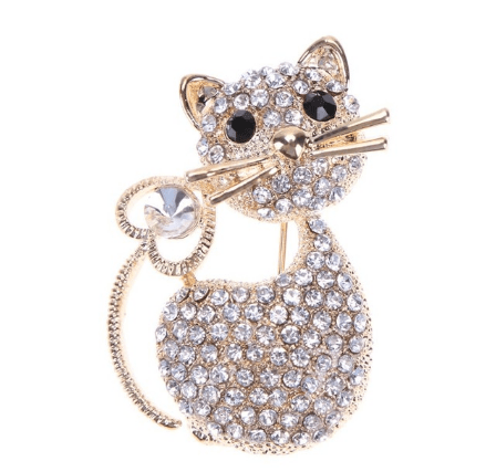 Fashion brooches Women Girl pins Crystal Broches Cat Brooch Pin Jewelry Christmas Gift broche - The Gear Guy