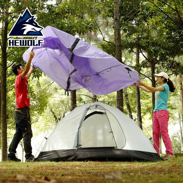 Hewolf 1595 Outdoor Double Layer Ultralight Aluminum Pole Waterproof Windproof Camping Tent 2.51KG Beach Barraca - The Gear Guy