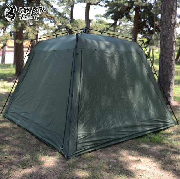 Large military tents outdoor camping tent ArmyGreen Pavilion Fast Open Quartet tent With mosquito nets 5-8 people - The Gear Guy