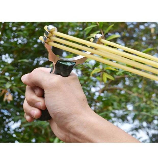 Powerful Slingshot Sling Shot Aluminium Alloy Slingshot Bow Catapult Camouflage Bow Outdoor Hunting Camping Travel Kits - The Gear Guy