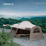 HOMFUL Glamping Tunnel tent Camping Waterproof One Bed Room And One Living Room Outdoor Family Shelter Tent - The Gear Guy