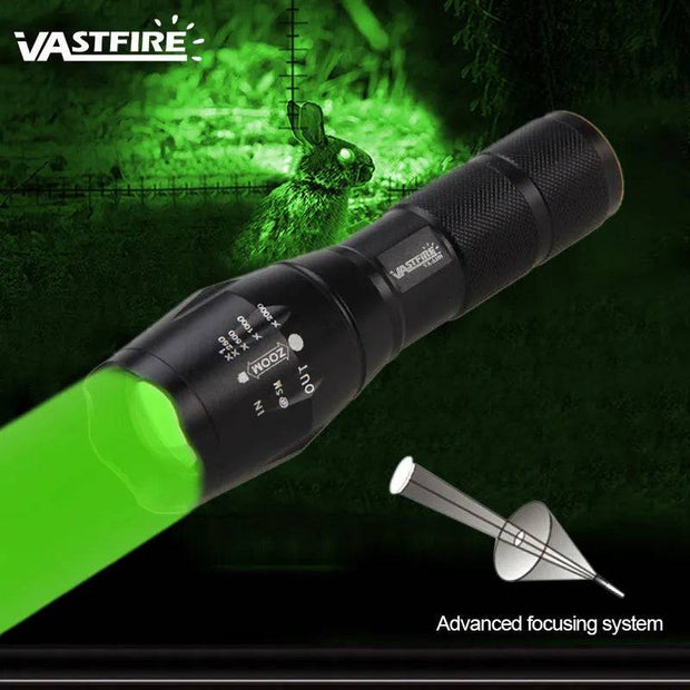 Hunting Light Red/Green Zoomable 18650 LED Tactical Lamp Focus Torch Light - The Gear Guy