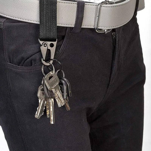 Outdoor Keychain Tactical Nylon Gear Clip Key Ring Holder Hunting Belt Keepers Keychain for Camping Hiking Cycling - The Gear Guy