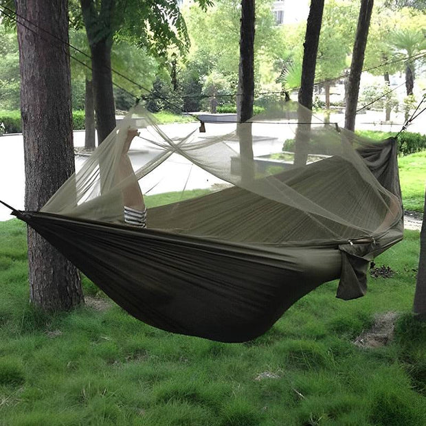 1-2 Person Outdoor Camping Hammock With Mosquito Net. High Strength Parachute Hammock. - The Gear Guy