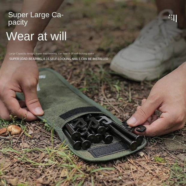 Outdoor Camping Tent Pegs Storage Bag Oxford Cloth Hammer Wind Rope Accessories Storage Nail Supplies Travelling Tent Storage - The Gear Guy