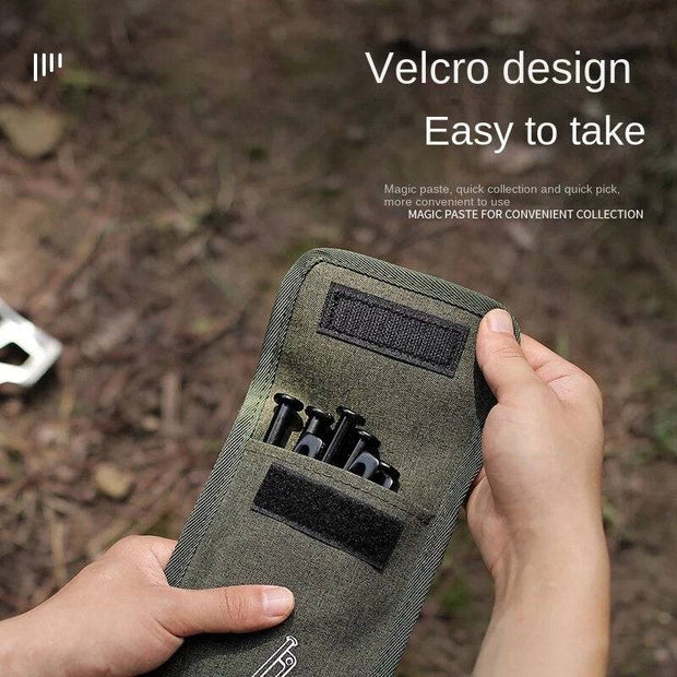 Outdoor Camping Tent Pegs Storage Bag Oxford Cloth Hammer Wind Rope Accessories Storage Nail Supplies Travelling Tent Storage - The Gear Guy