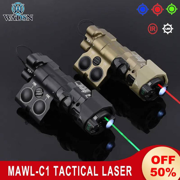 MAWL-C1 Tactical Laser Airsoft Metal CNC Upgraded LED Aiming MAWL Red Green Blue Laser Hunting Weapon Lights IR Illumination  - The Gear Guy