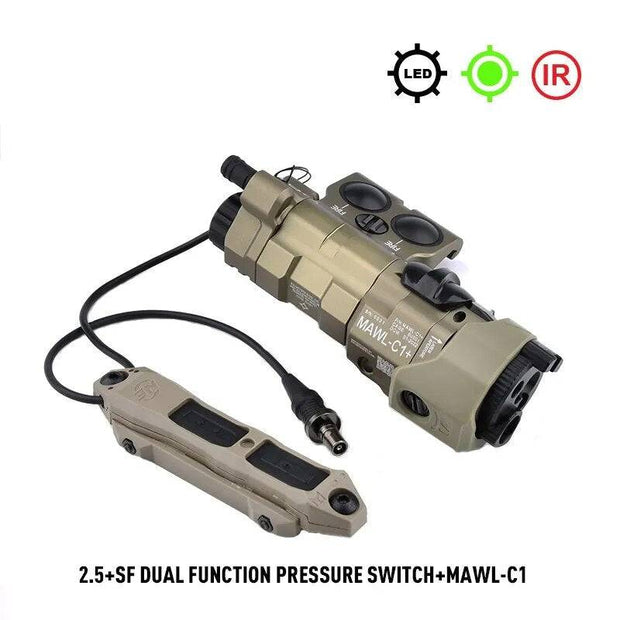 MAWL-C1 Tactical Laser Airsoft Metal CNC Upgraded LED Aiming MAWL Red Green Blue Laser Hunting Weapon Lights IR Illumination  - The Gear Guy
