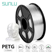 SUNLU PETG 3D Printer Filament 1.75mm High transparency White Color Tolerance+/-0.02mm for DIY gift printing fast shipping - The Gear Guy