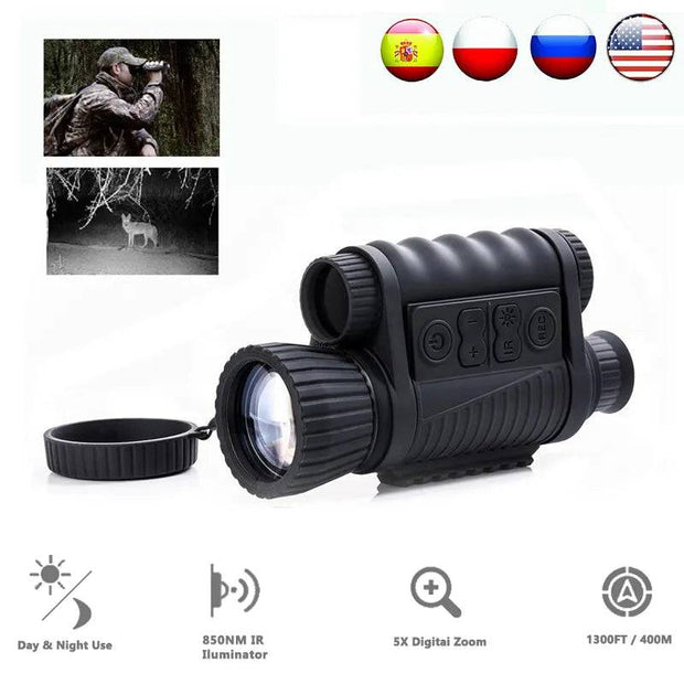 WG650 Night Hunting Digital Optical Infrared 6X50 Night Vision Monocular 200M Range Night Vision Telescope Picture and Video - The Gear Guy