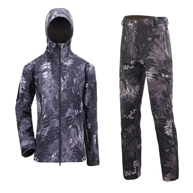 Outdoor Realtree Camouflage/Hunting Clothes Shark Skin Soft Shell Breathable Windproof Waterproof Hooded Hunting/Hiking Suits - The Gear Guy