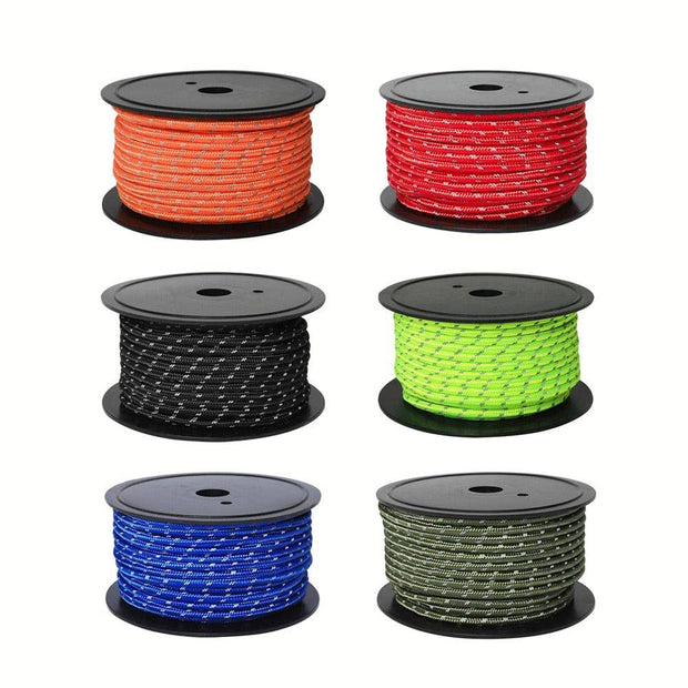 Reflective Paracord 30M Cord Strands 6mm Tent Rope Camping Survival Accesorios Warning Parachute Line Hiking Canopy Lanyard - The Gear Guy