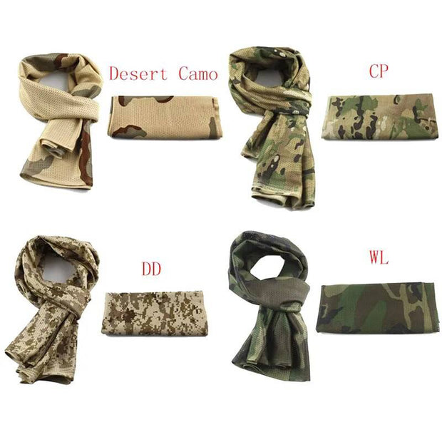 VULPO Tactical Camouflage Scarf Multifunctional Army Mesh Breathable Scarf Wrap Mask Shemagh Veil For Airsoft hunting Hiking - The Gear Guy