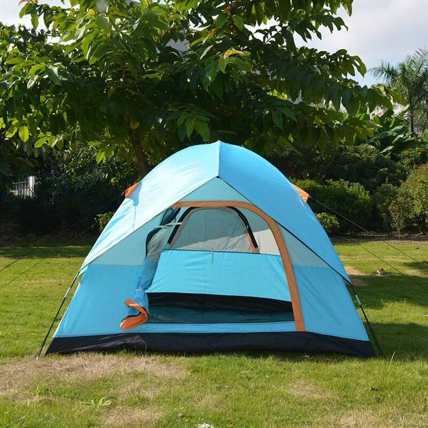 Upgraded 3-4 Person Camping Tent Double Layer Waterproof Tear-resistant Plaid Fabric Outdoor Hiking Tourist Tent  3 Season Tent - The Gear Guy