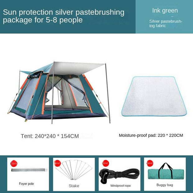 4-6 Person Outdoor Camping Tent Automatic Quick Open Rainfly Waterproof Tents Family Outdoor Instant Setup Tent Tourist Tent - The Gear Guy
