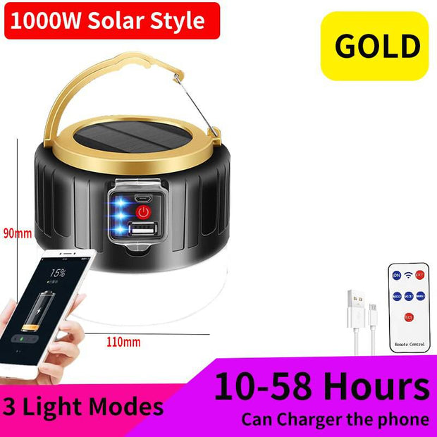 10000W Camping Light Outdoor Type-c Charging 240 Hours Tent Lamp Portable Lantern Night Emergency Bulb Work Repair Lighting BBQ - The Gear Guy