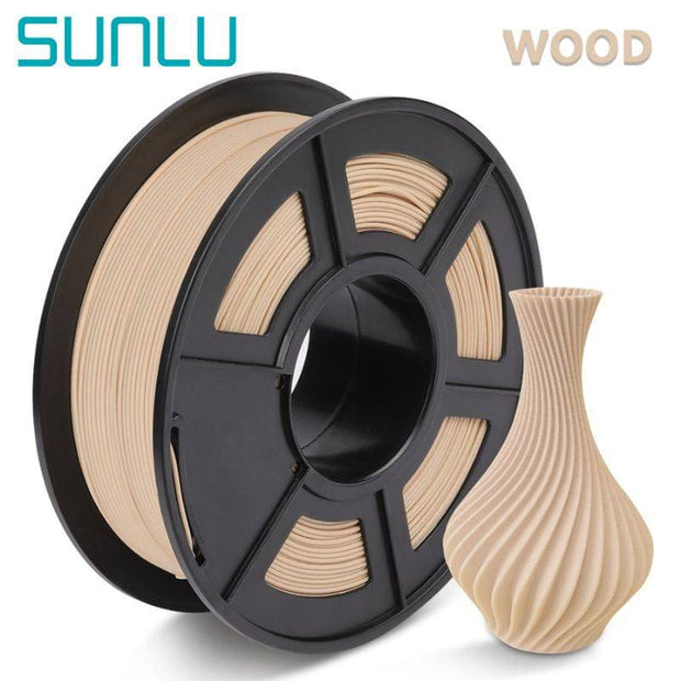SUNLU Wood PLA 3D Printer Filament Real Wood Filament 1.75 mm 1KG(2.2LBS) Spool Dimensional Accuracy +/- 0.02 mm - The Gear Guy